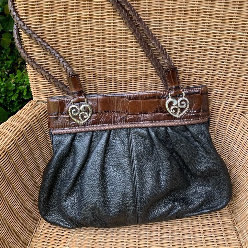 Brighton Leather Shoulder Bag with Braided Straps